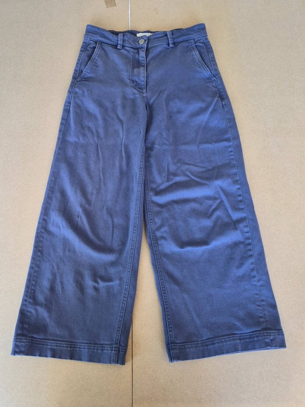 Everlane Women’s 4 Wide Leg Pants High Rise Washed Blue Cotton Stretch